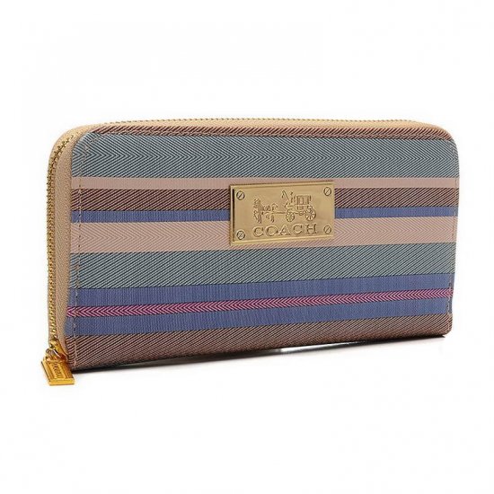 Coach Poppy Striped Large Apricot Multi Wallets EVD | Coach Outlet Canada - Click Image to Close
